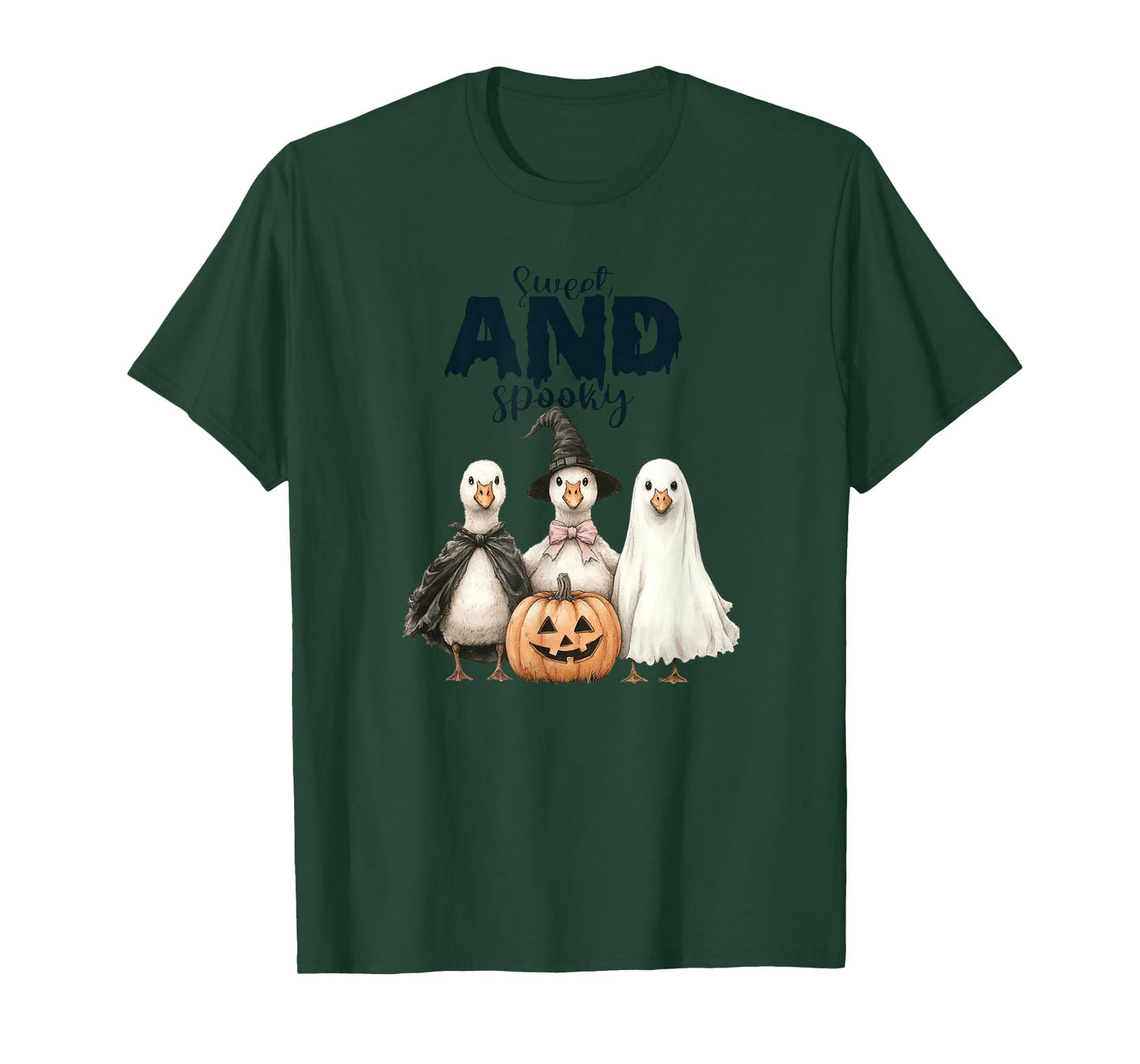 Funny Halloween Goose, Witch Ghost Cute Pet Costume T-Shirt