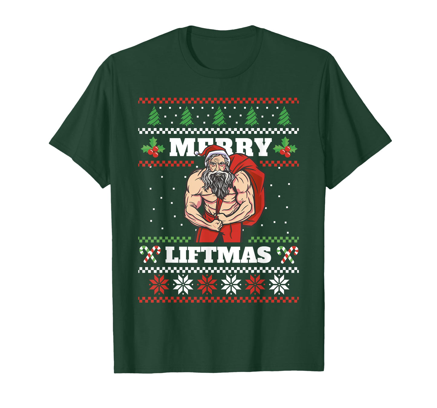 Santa Claus Weightlifting Christmas Fitness Gym Xmas Men T-Shirt