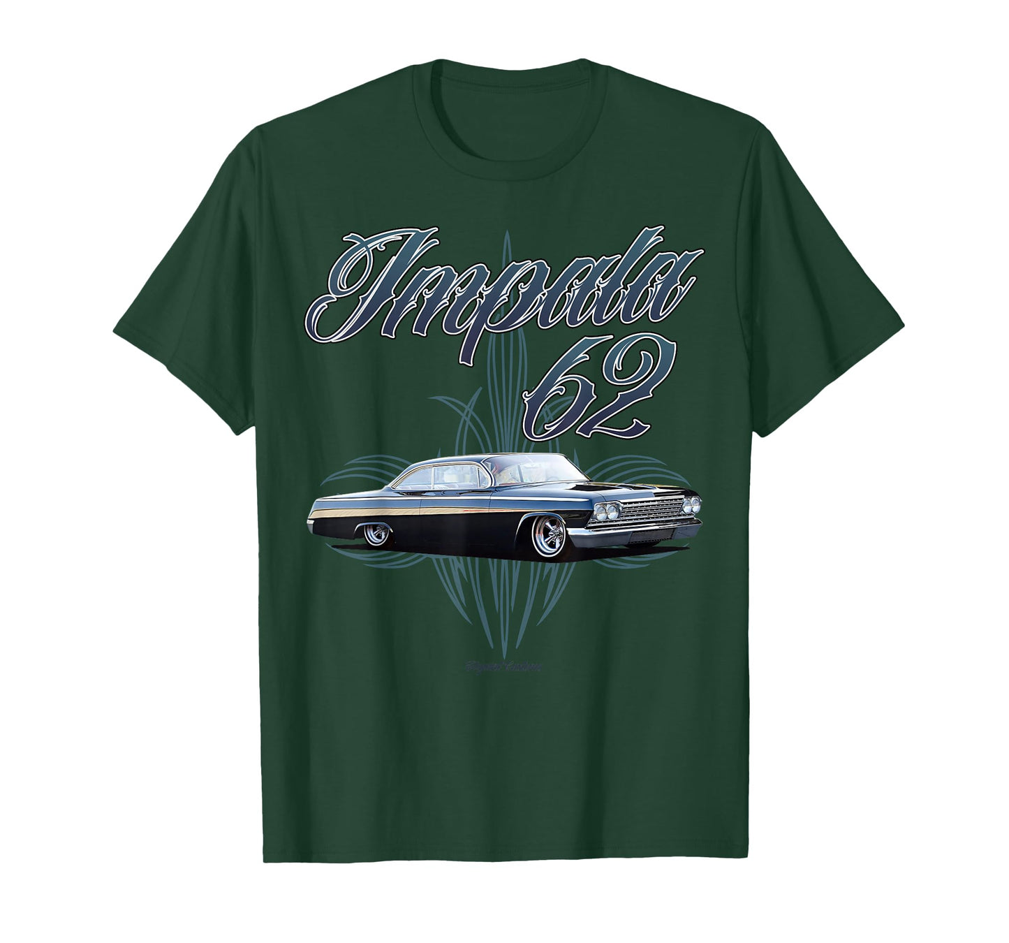 1962 Impala w text Low Rider Kustom Lead Sled Hot Rod Muscle T-Shirt