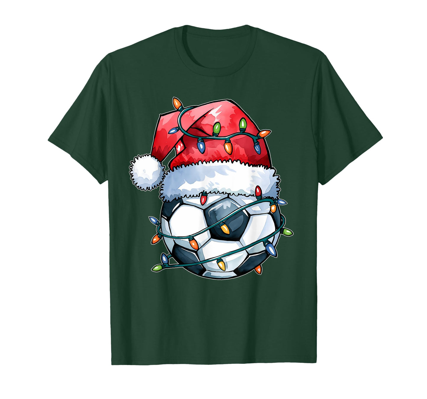 Santa Sports Design For Men Boys Christmas Soccer Player T-Shirt