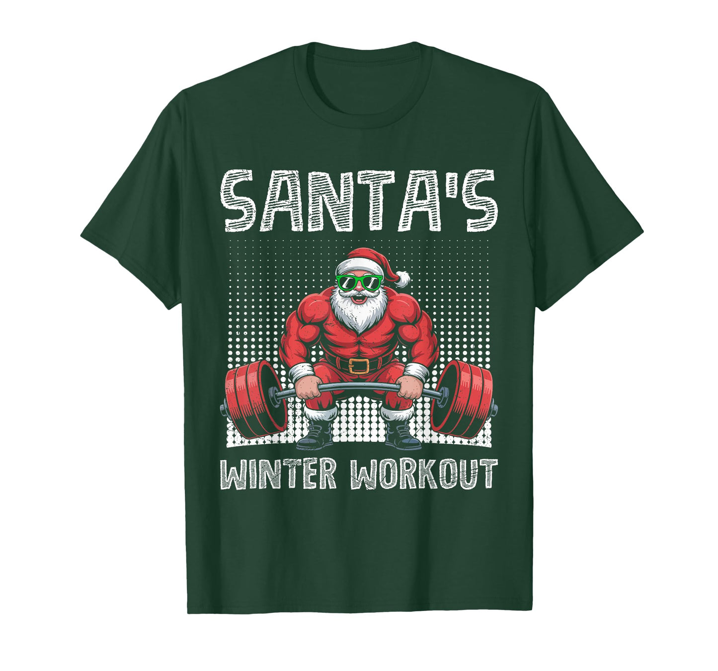 Santa's Winter Workout Weight Training Funny Gym T-Shirt