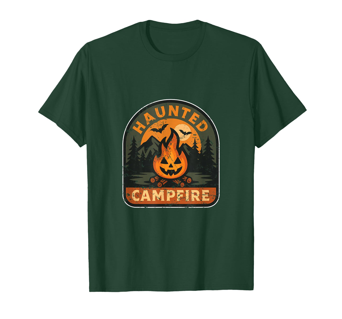 Haunted Campfire Patch Halloween T-Shirt