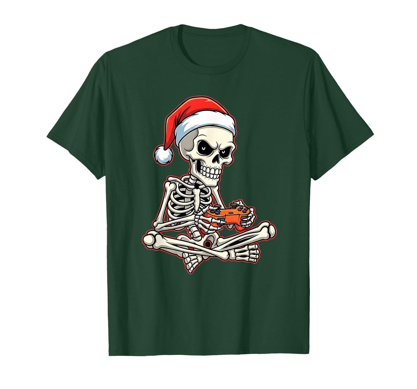 Christmas Skeleton Gamer Video Gaming Funny Skeleton T-Shirt