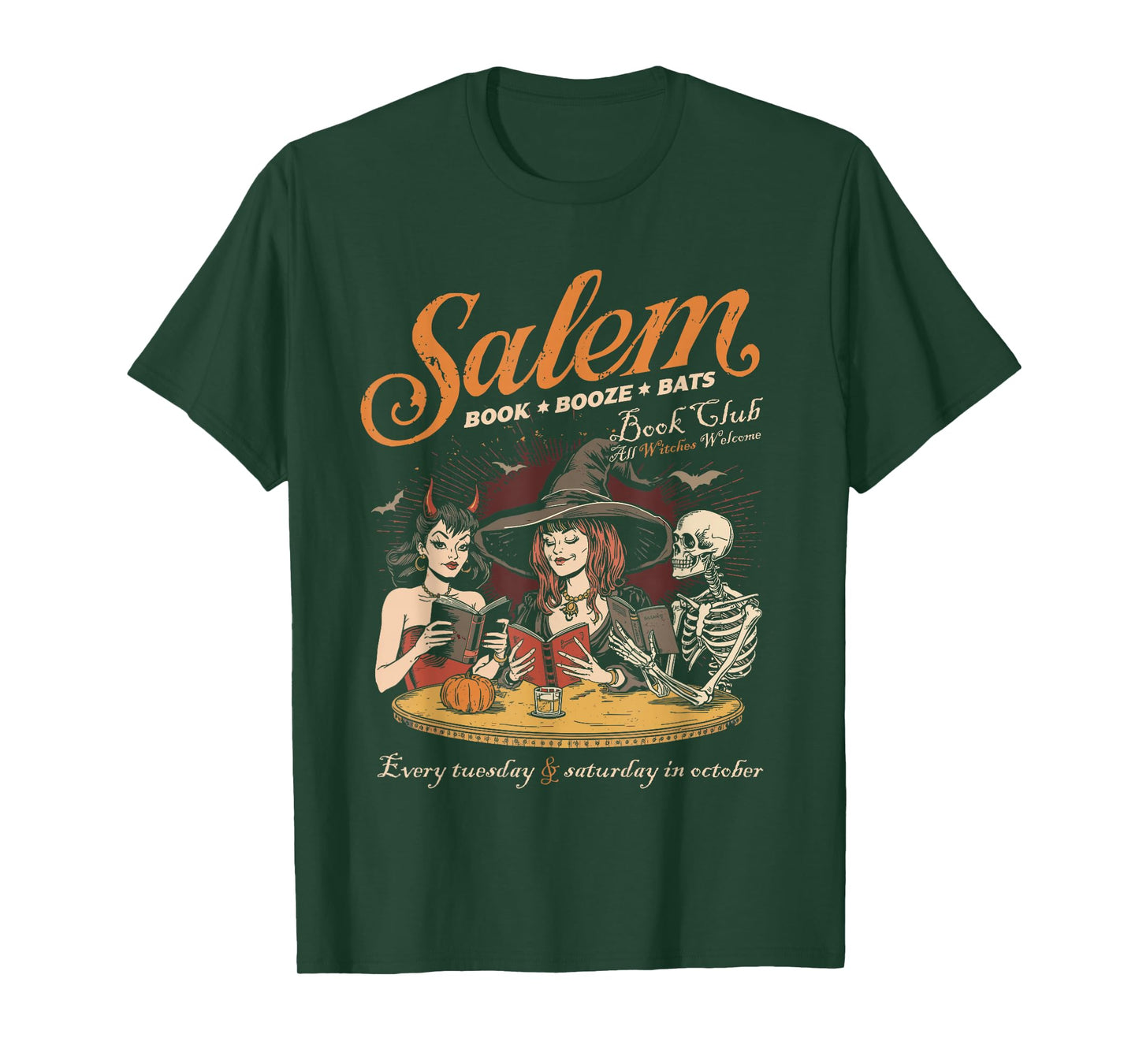 Salem Witch Book Club All Witches Welcome Spooky Halloween T-Shirt