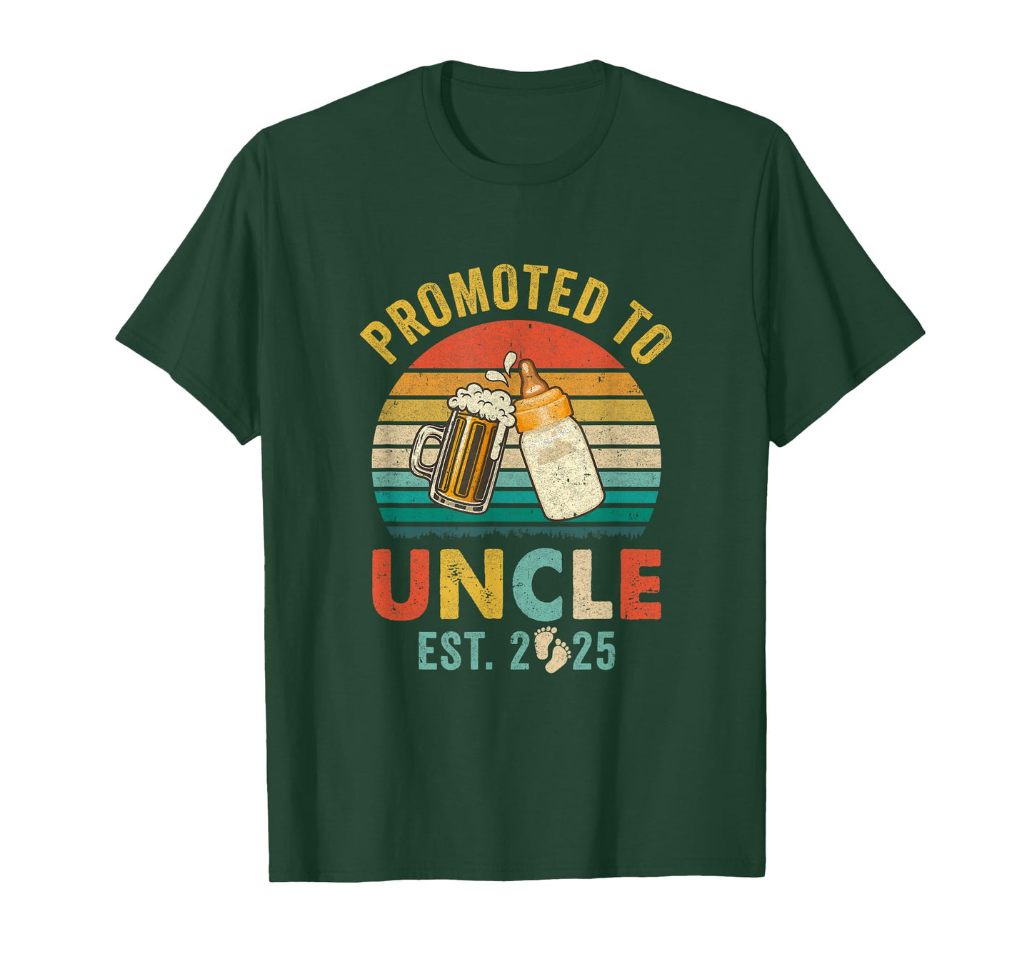 Promoted To Uncle Est 2025 Vintage New Uncle Fathers Day T-Shirt