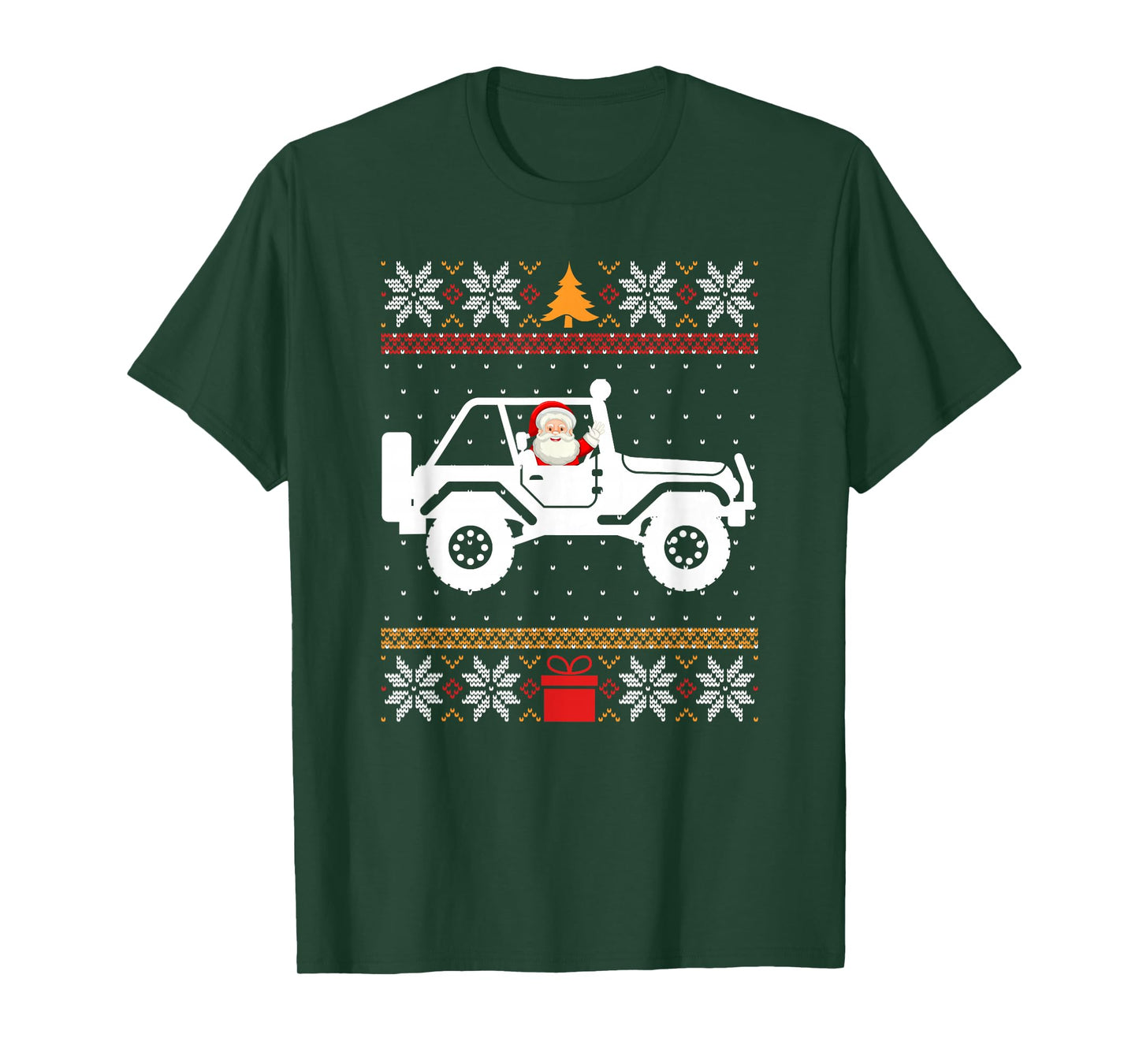 Santa On The 4x4 Offroad Vehicle Ugly Xmas Sweater T-Shirt