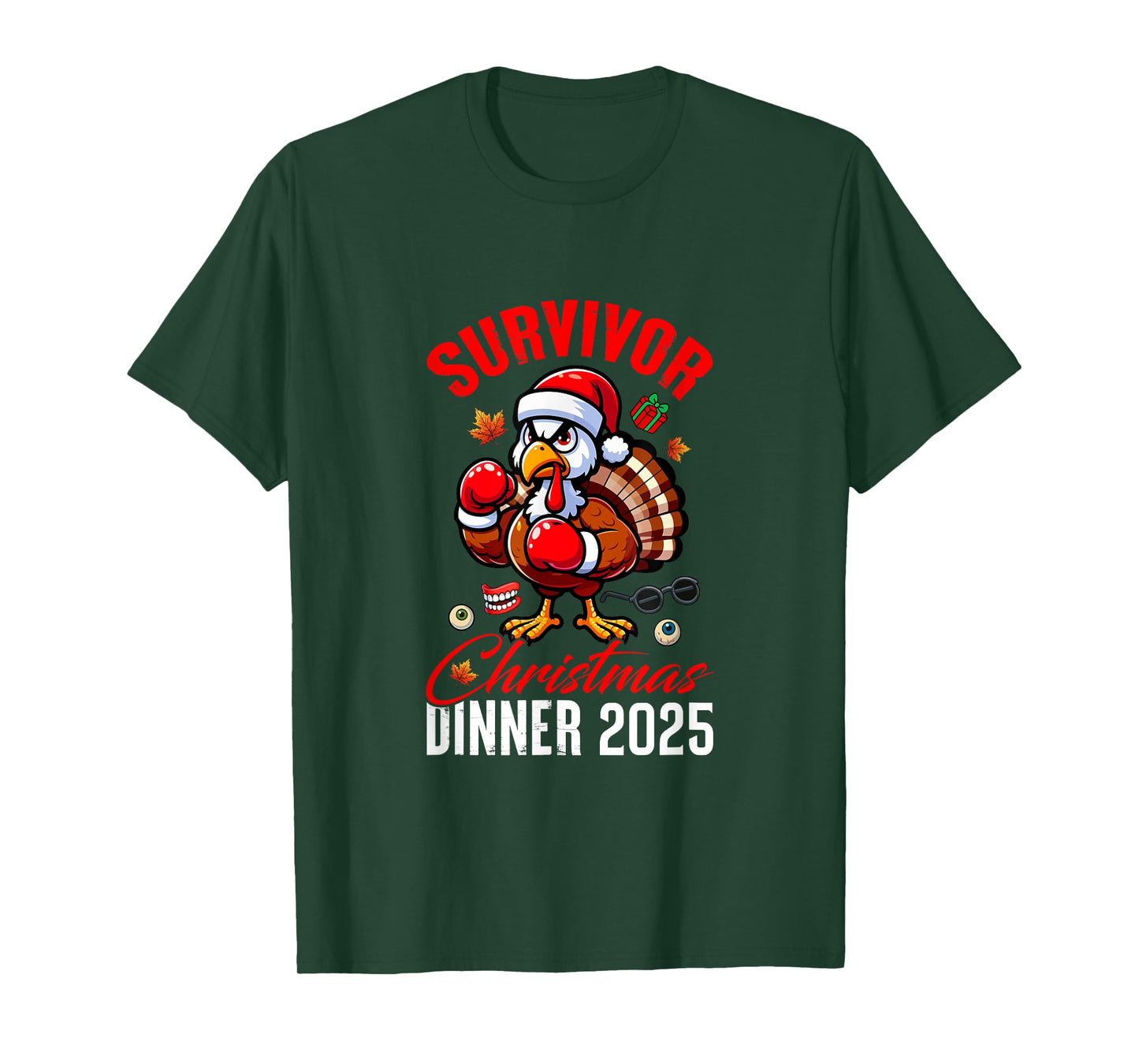 Survivor Christmas Dinner 2025 Santa Turkey Boxing Boxer T-Shirt