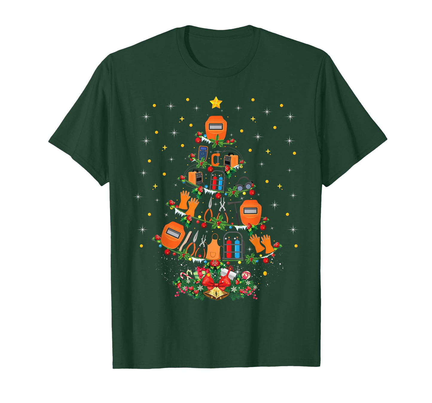 Welder Tools Xmas Tree Ugly Sweater Style Welder Christmas T-Shirt