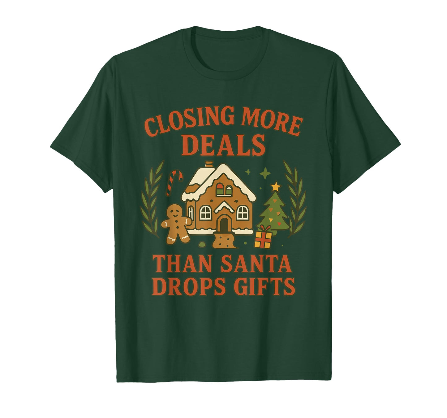 Funny Realtor Christmas Real Estate Santa Holiday Design T-Shirt