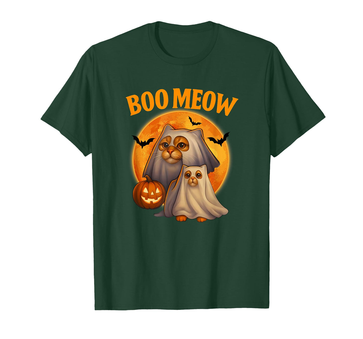 Ghost Cat Meme Funny Halloween Boo Meow T-Shirt