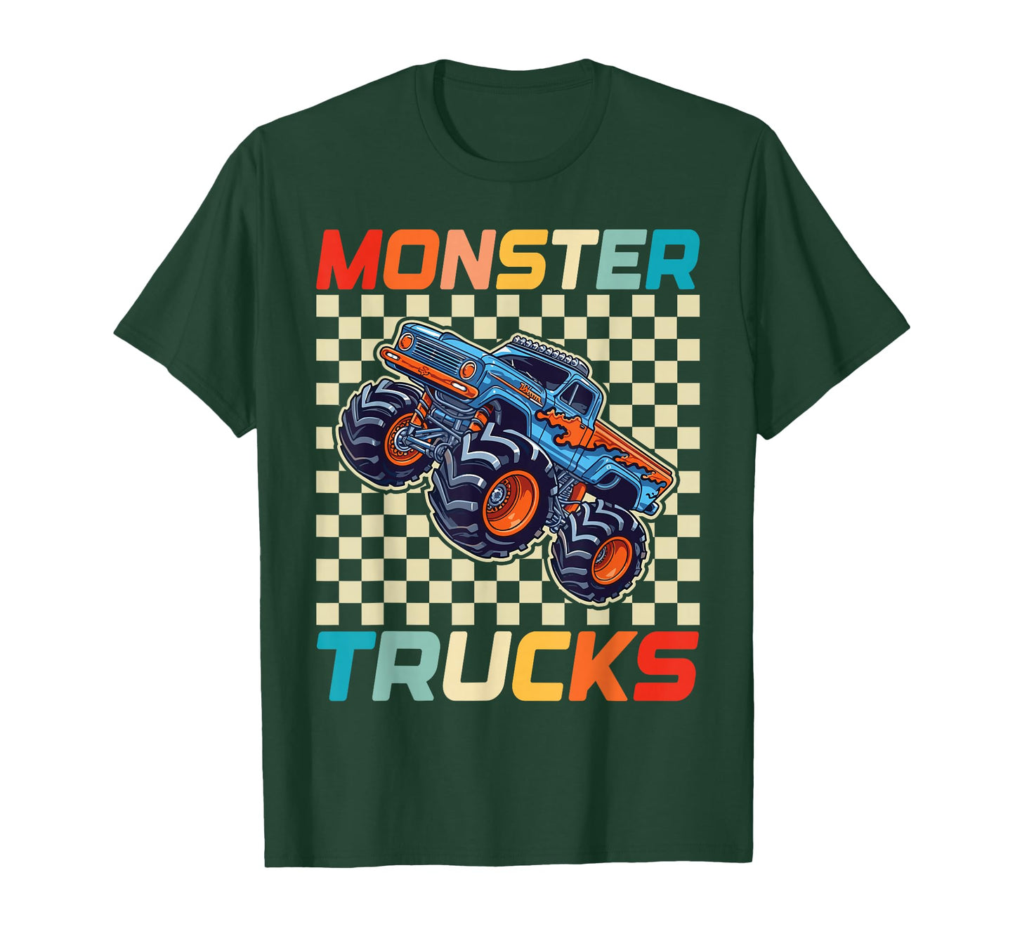 Monster Truck for Toddlers, Kids Monster Truck Retro Vintage T-Shirt