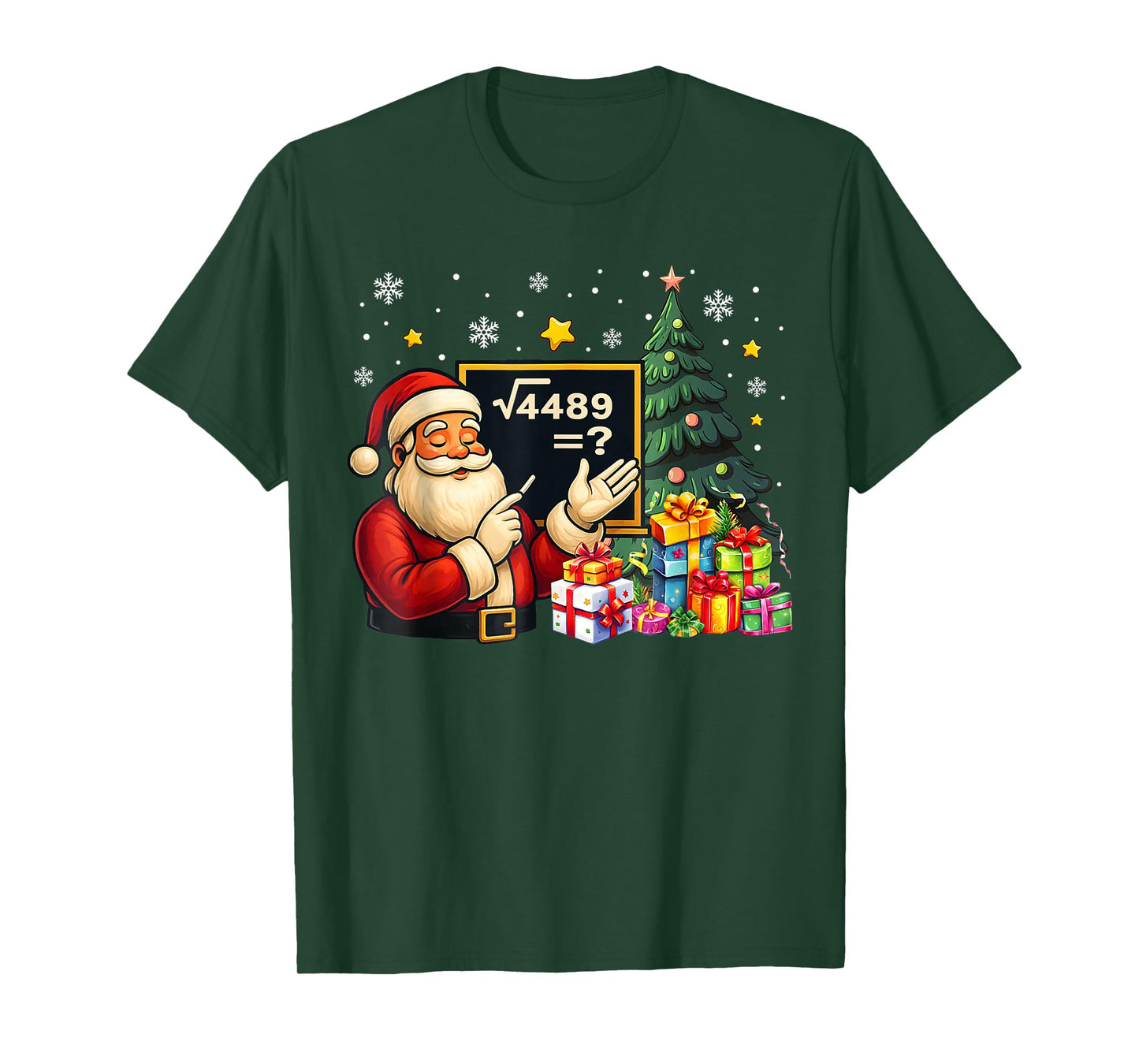 67 Teacher Santa Christmas Six Seven Meme Brainrot Math Xmas T-Shirt