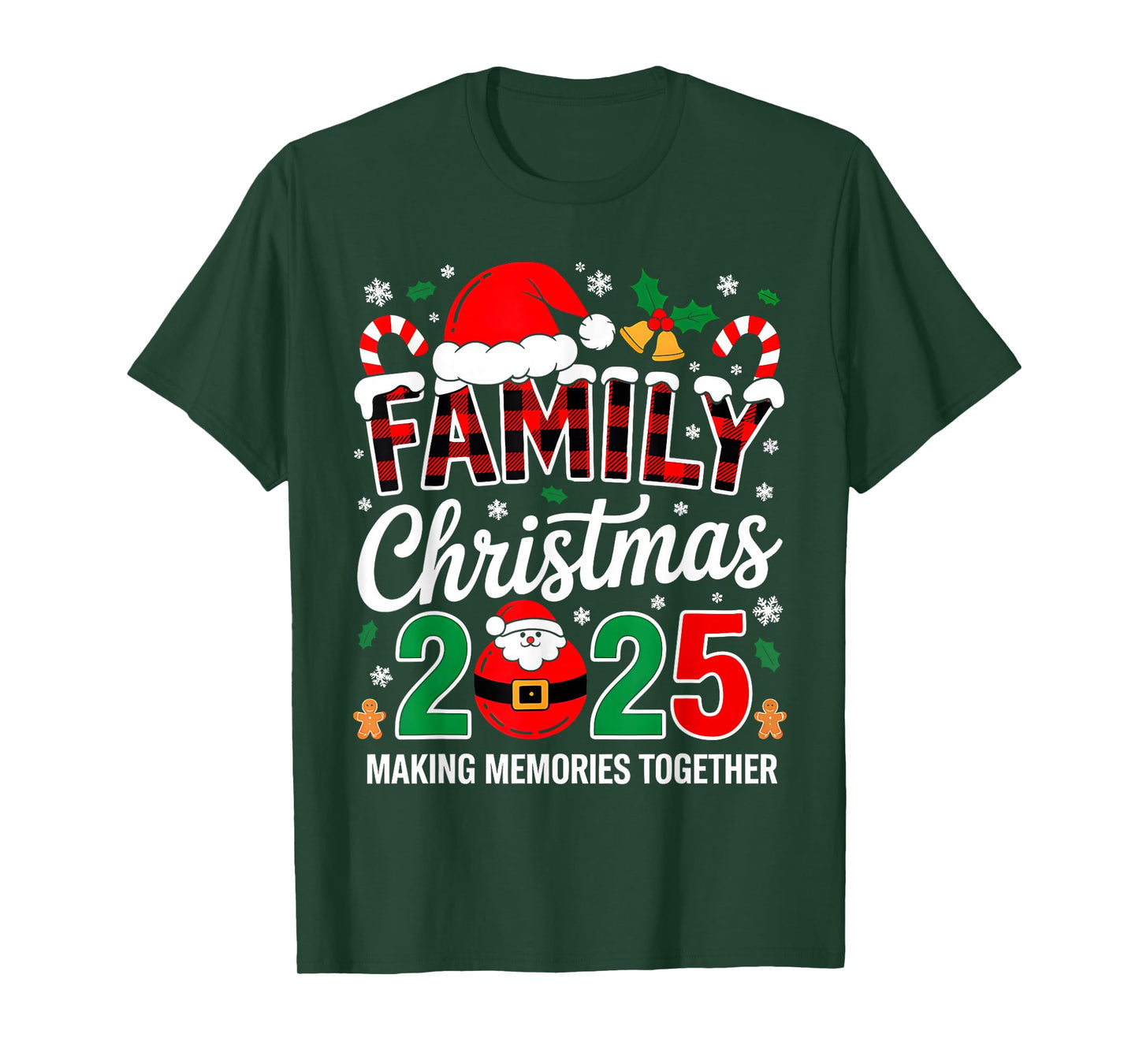 Family Christmas 2025 Matching Squad Santa Elf Funny Xmas T-Shirt
