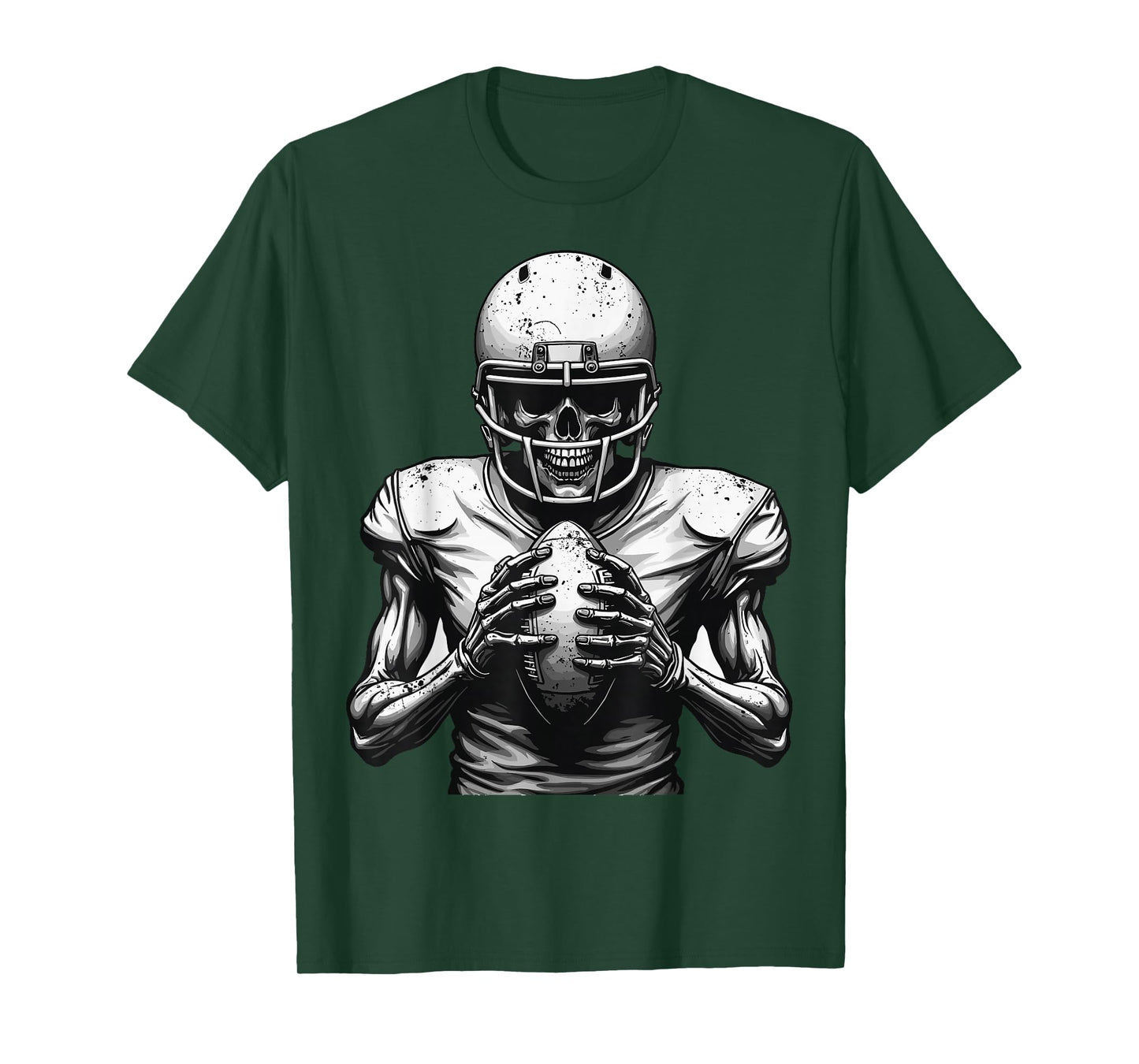 Halloween Skeleton Football Player Spooky Sports Graphic T-Shirt