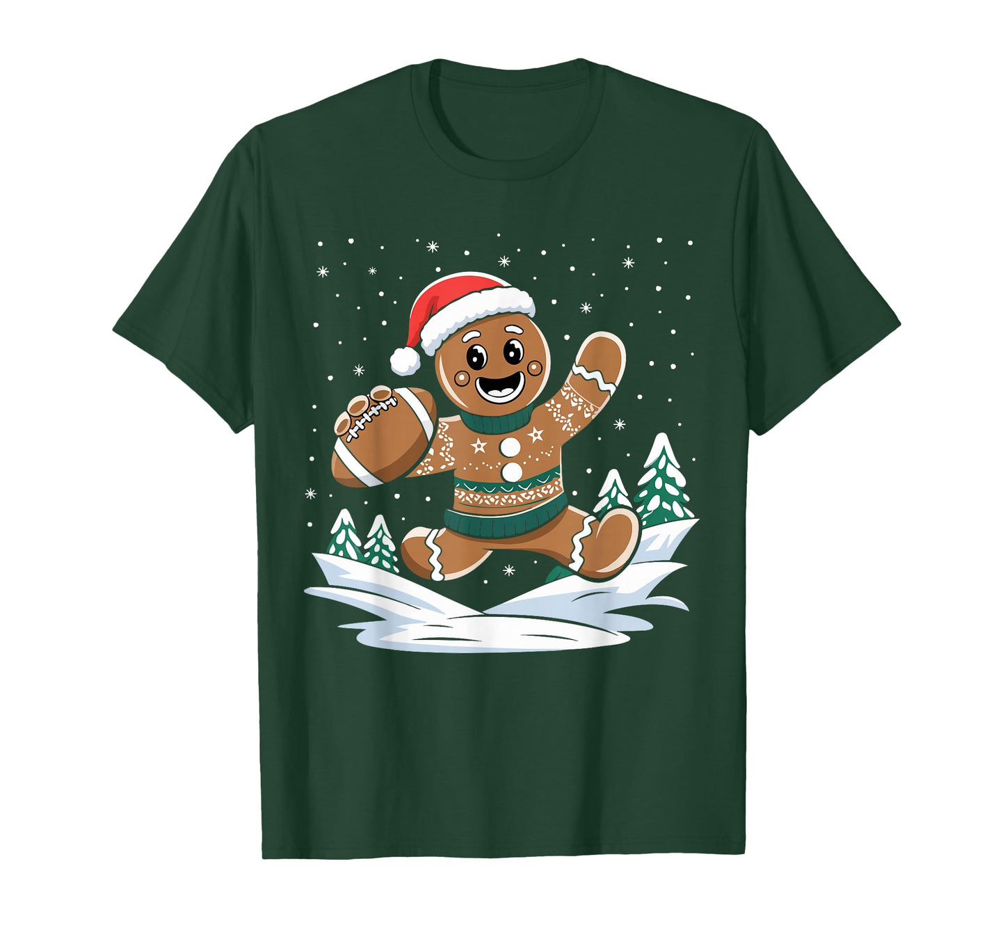 Gingerbread Man Football Ugly Christmas Pajamas Costume T-Shirt