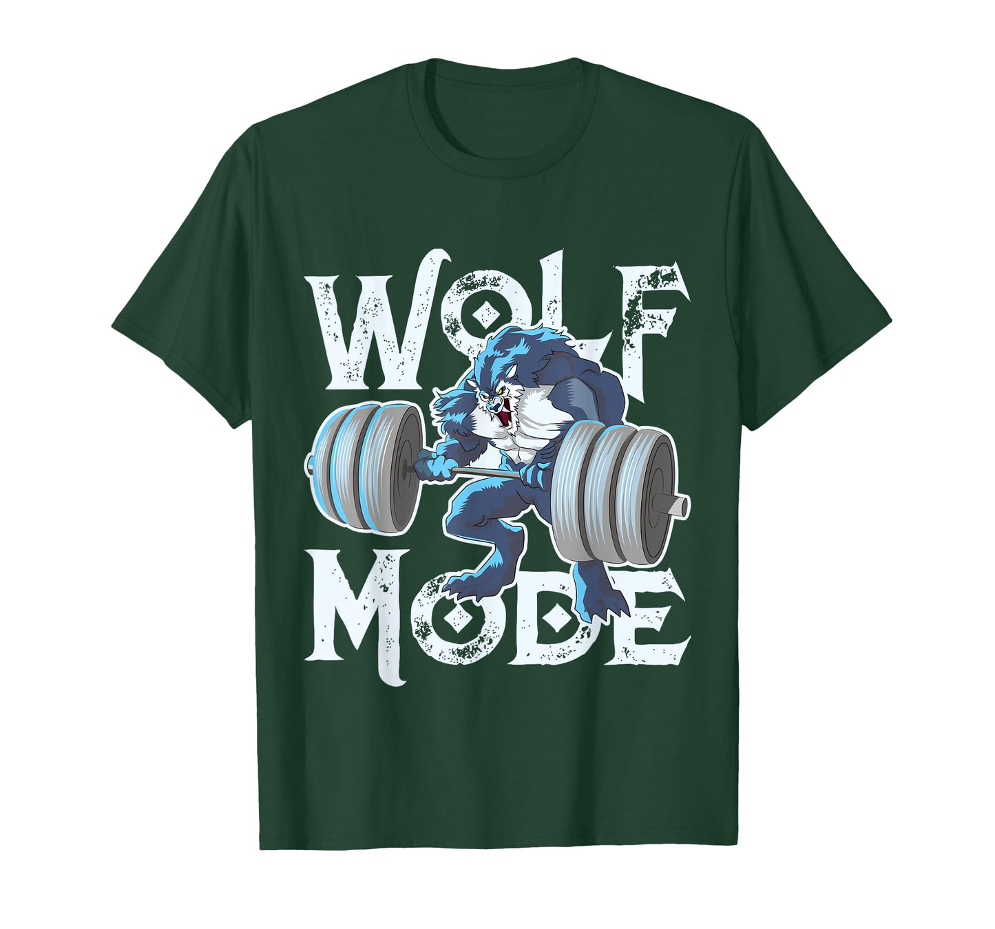 Wolf Mode Workout Lifting Weights Gym Beast Fitness Animal T-Shirt