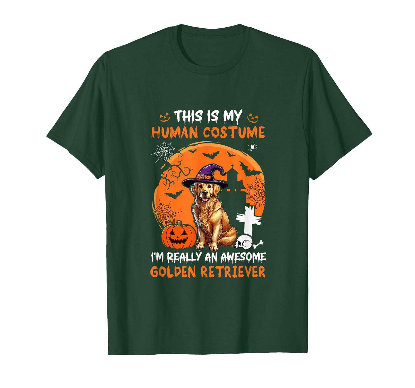 Human Costume Proud Awesome Golden Retriever Halloween Owner T-Shirt