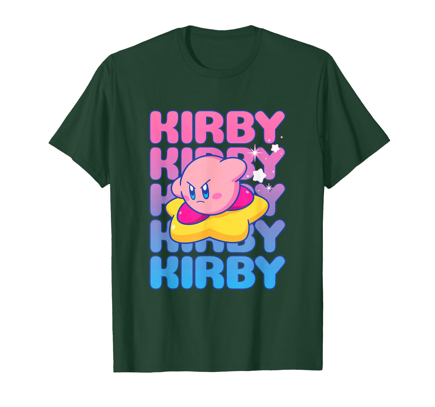 Kirby Nintendo Big Bubble Text Stack T-Shirt
