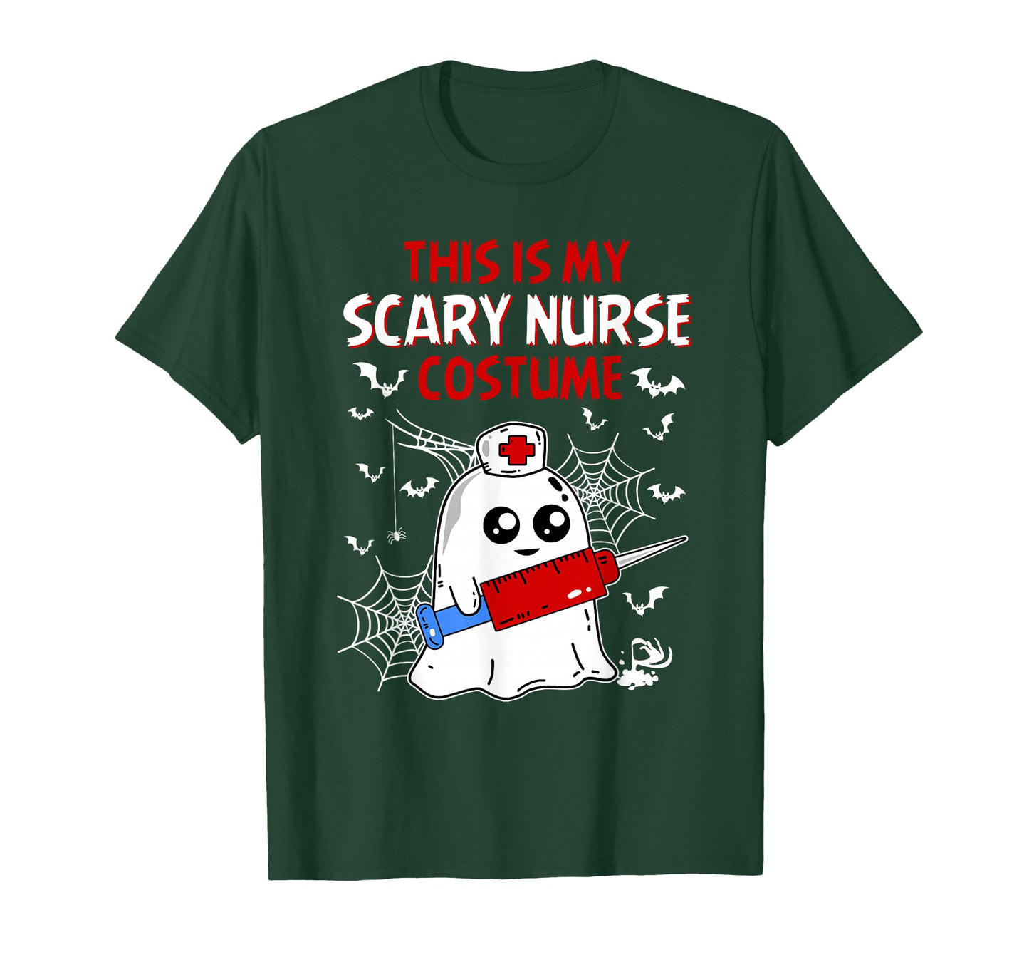 Halloween My Scary Nurse Costume Funny Ghost Scrub Women T-Shirt