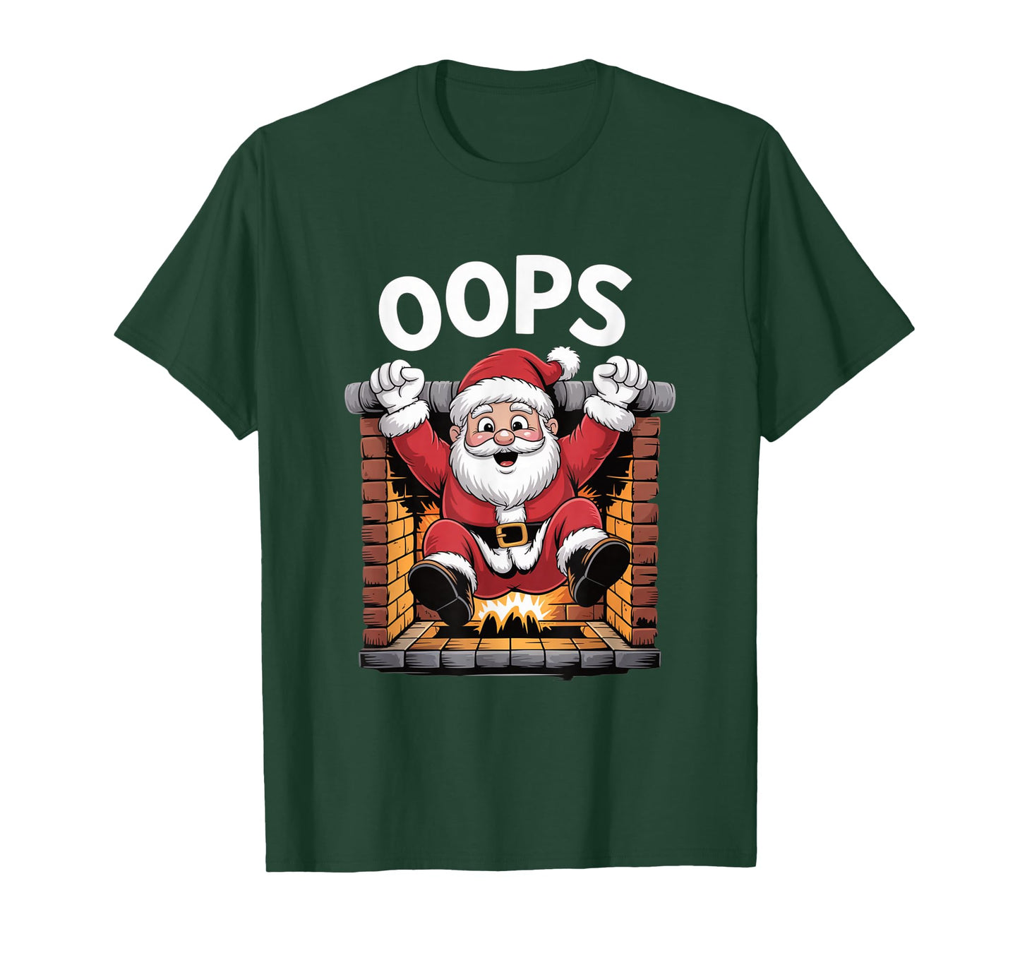 Santa Oops Funny Christmas Chimney Holiday T-Shirt