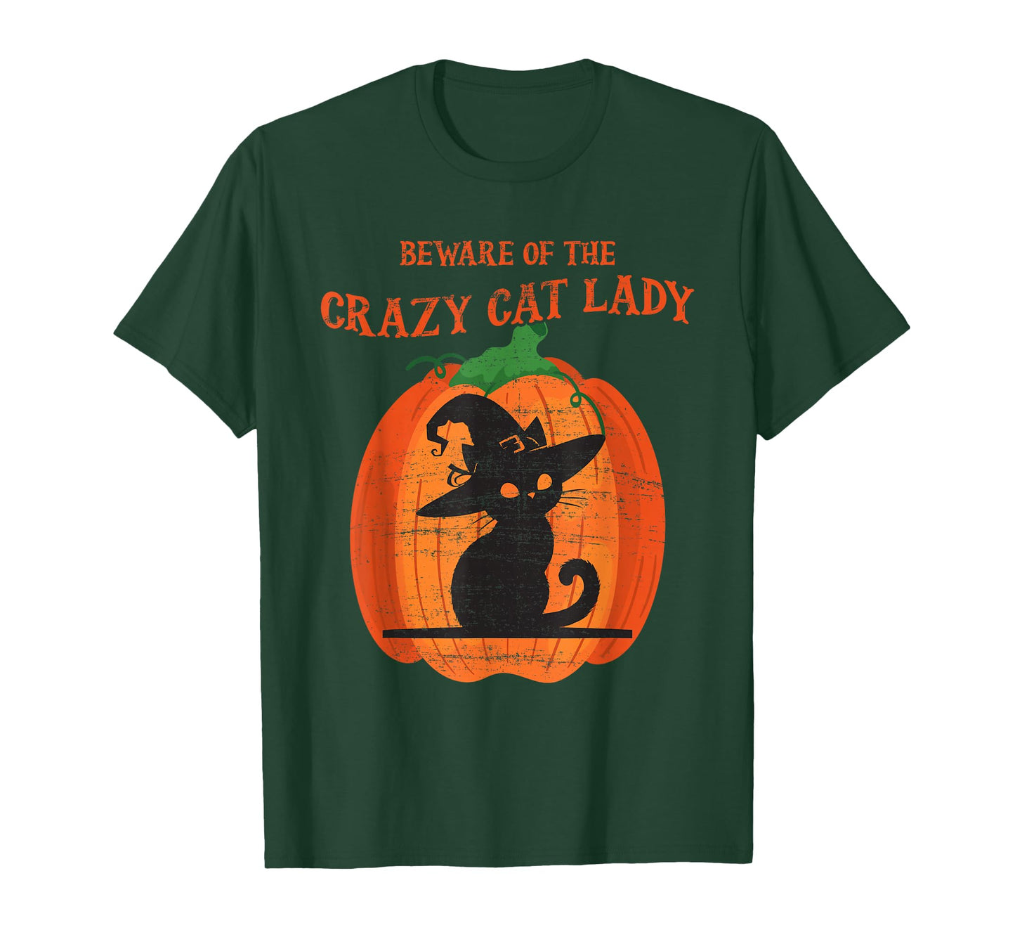 Funny Cat Lady Halloween Pumpkin Witch Black Cat Costume Cat T-Shirt