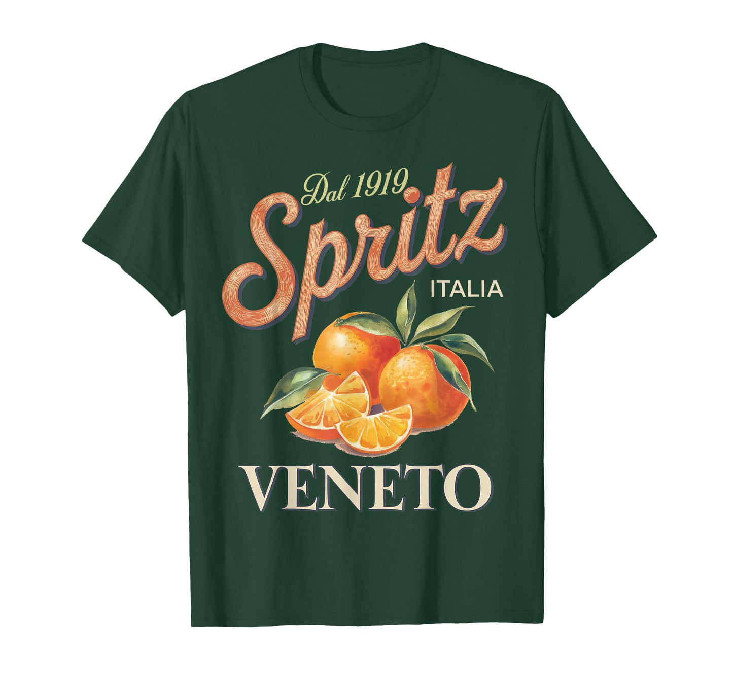 Spritz Veneto Dal 1919 Italia Vintage Orange Wine Cocktail T-Shirt