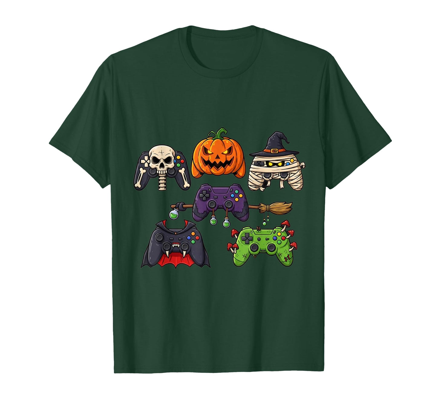 Halloween Skeleton Zombie Gaming Controllers T-Shirt