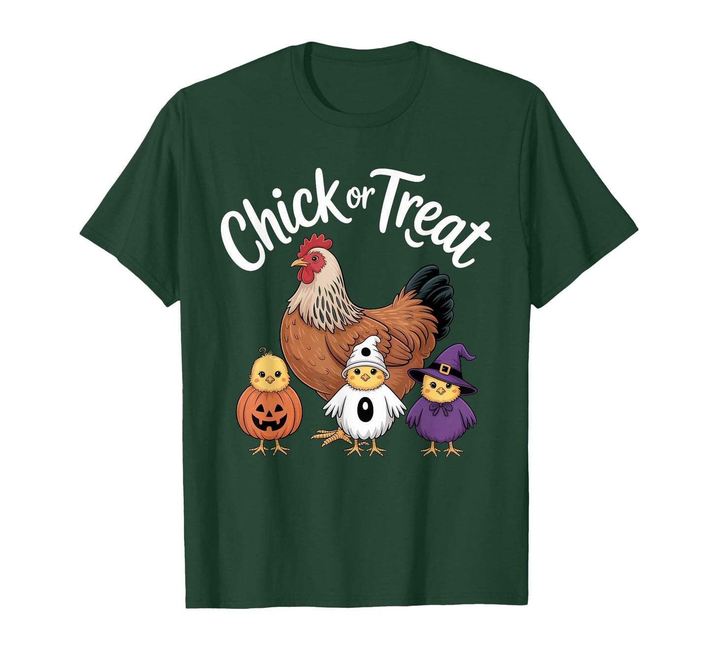 Chick or Treat Halloween Chicken Lover's Spooky Witch T-Shirt