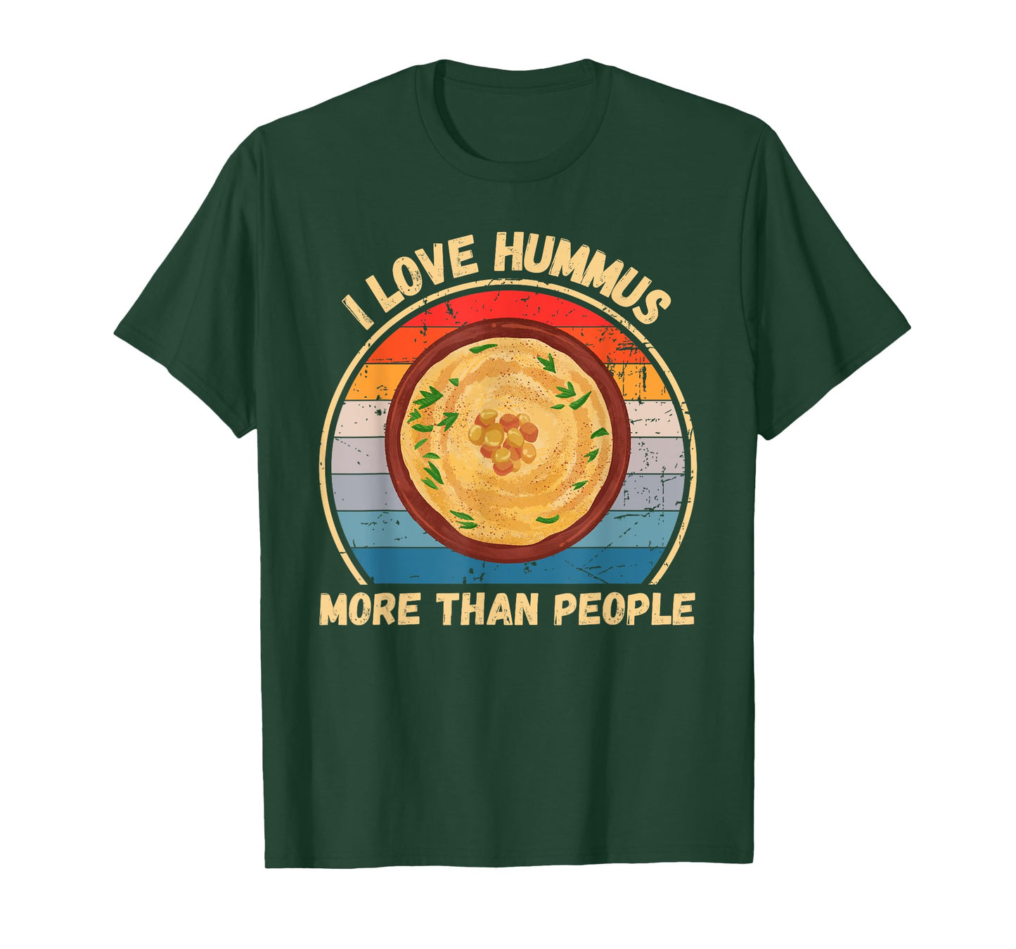 Vintage I Love Hummus More Than People Hummus Food Lover T-Shirt