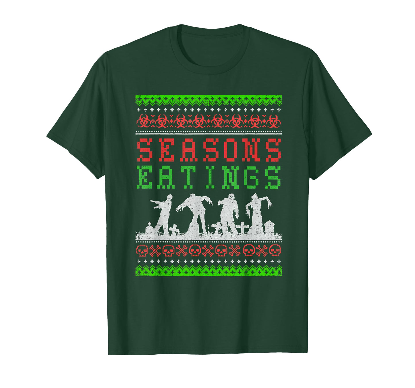 Funny SEASONS EATINGS Zombie Ugly Christmas Sweater T-Shirt T-Shirt