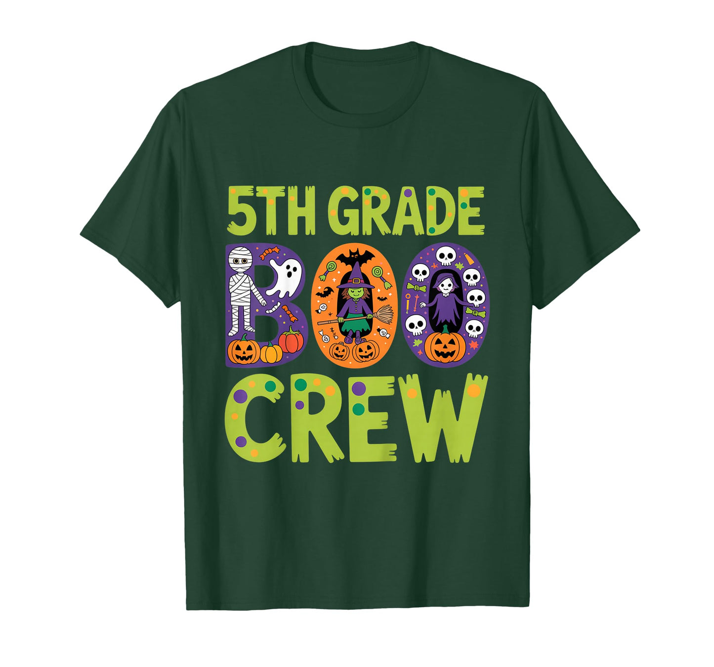 5th Grade Boo Crew Halloween Outfit for Students Spooky T-Shirt