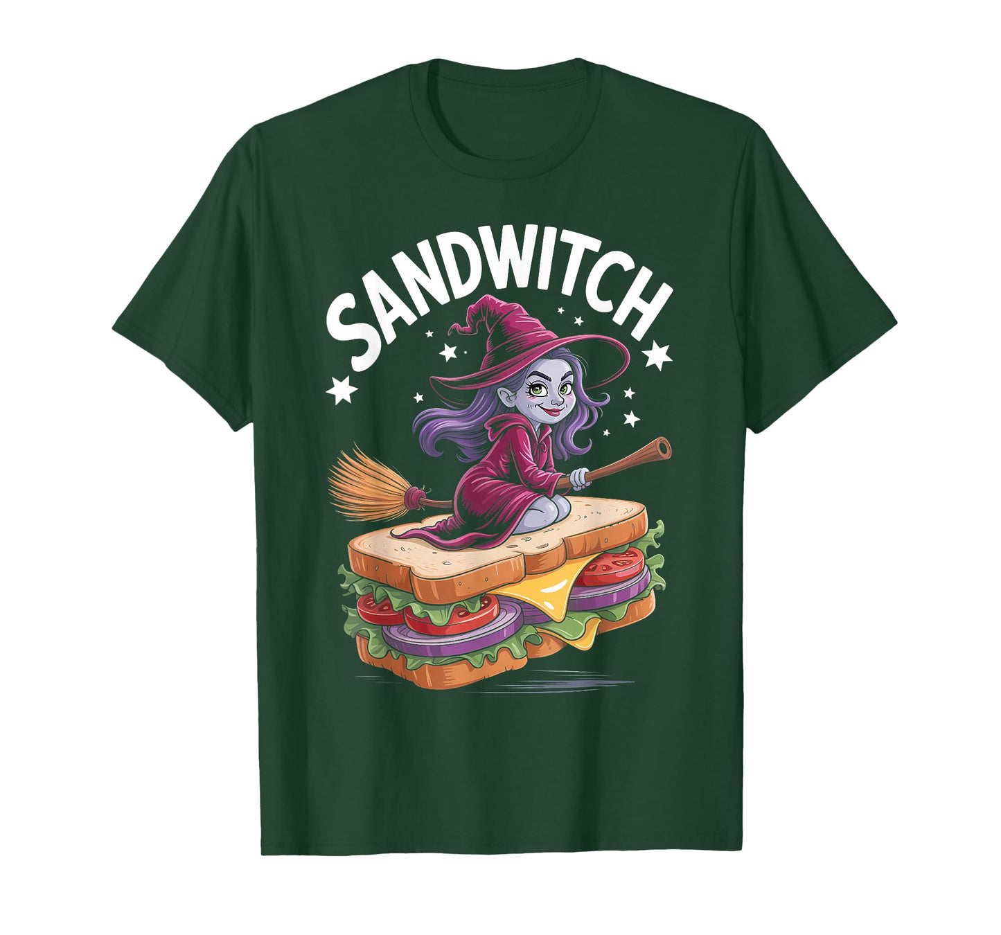 Sandwitch Funny Witch Halloween Food Pun T-Shirt