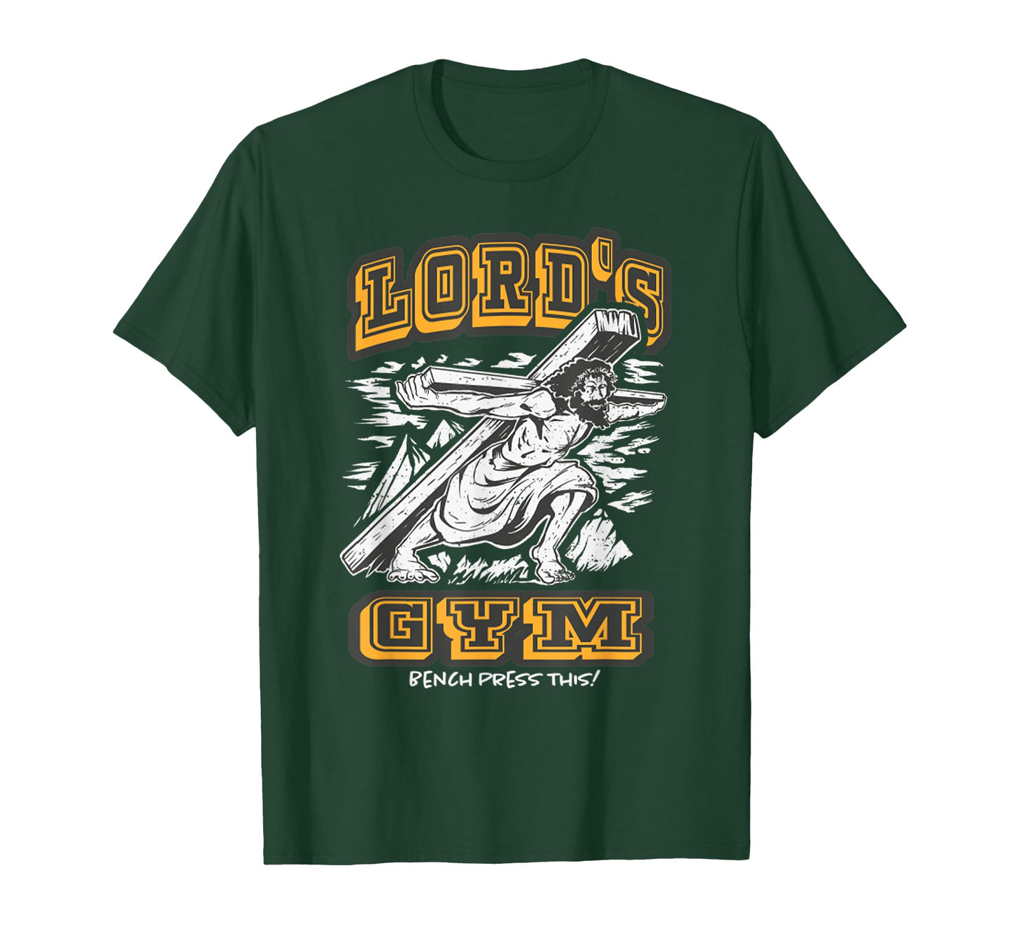 Vintage Jesus Lord's Gym Bench Press This! Motivational T-Shirt
