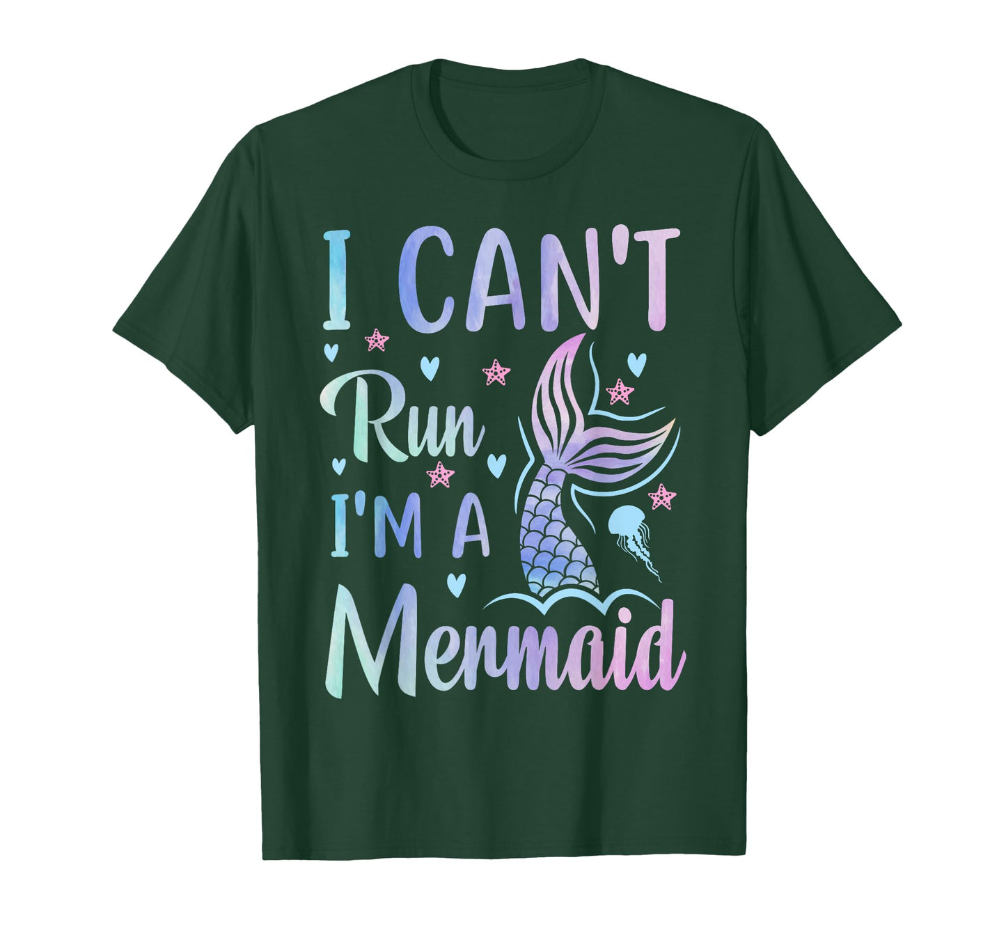 Funny Swimming Workout Mermaid I Can't Run I'm A Mermaid T-Shirt