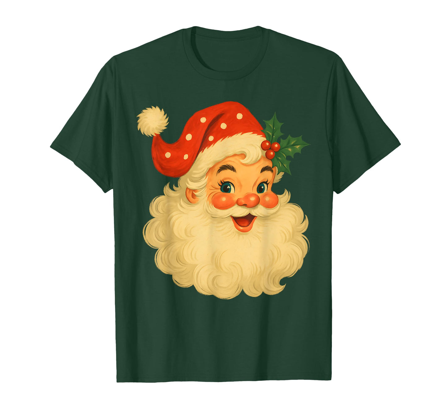 Vintage Santa Claus Merry Christmas Men Women Candy Cane T-Shirt