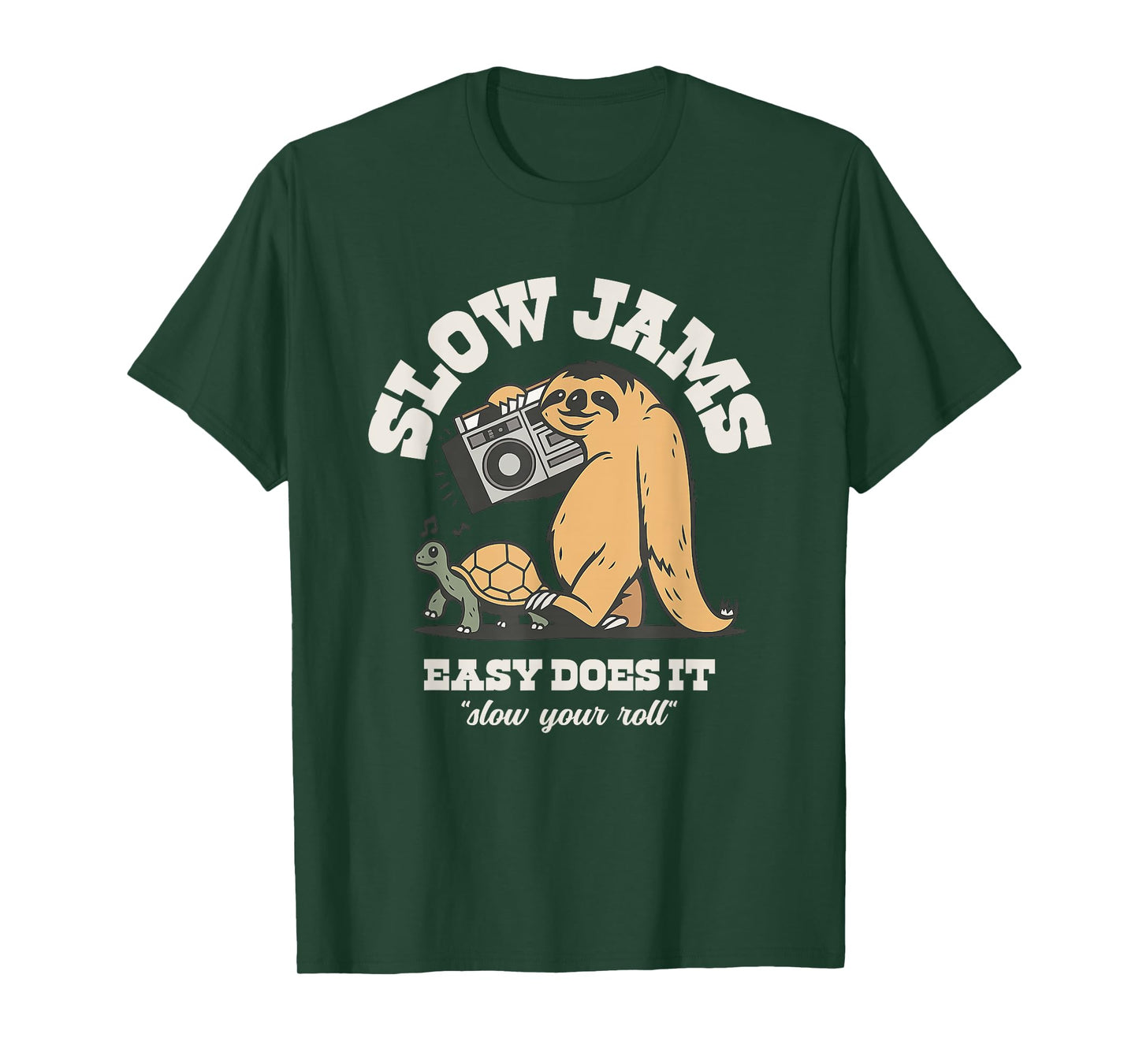 Slow Jams Funny Sloth Turtle Retro T-Shirt