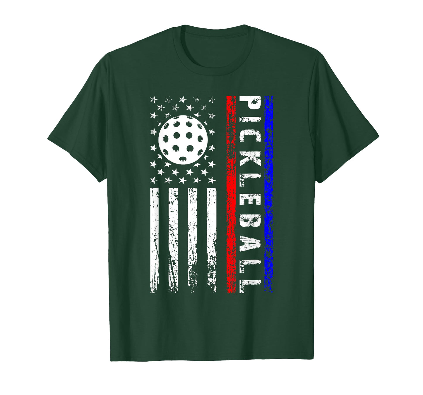 Pickleball Lovers 4th of July American Flag Pickle Ball USA T-Shirt for Women Kids Men