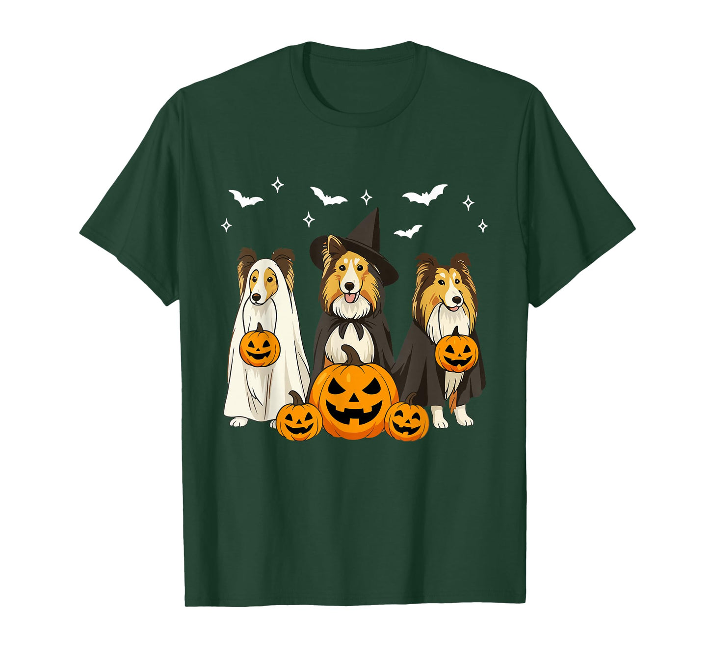Witch Collie Halloween Ghost Collie Dog Mom Ghost Dog Lover T-Shirt