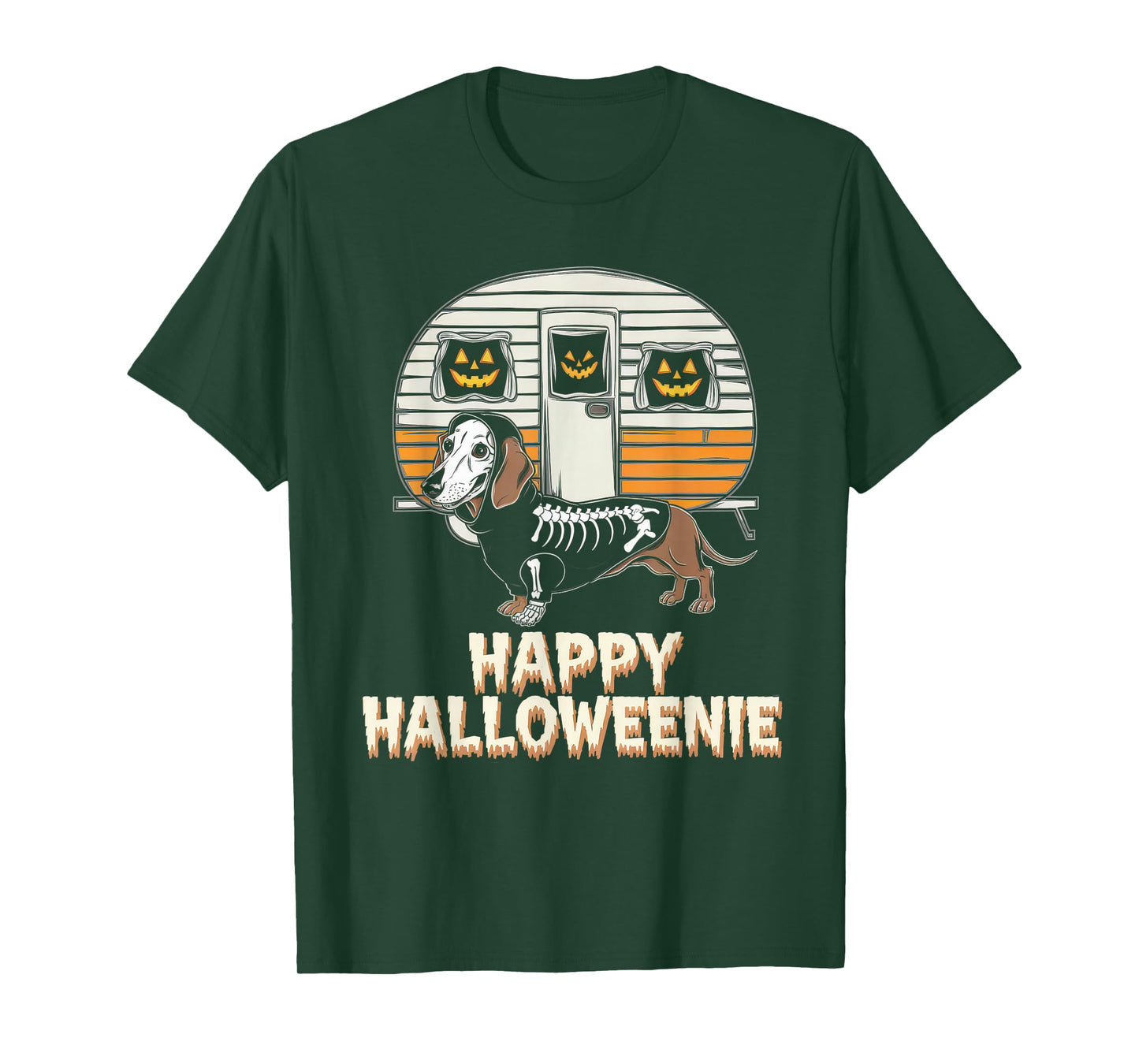 Happy Halloweenie Tshirt Women Men Wiener Monster Party T-Shirt