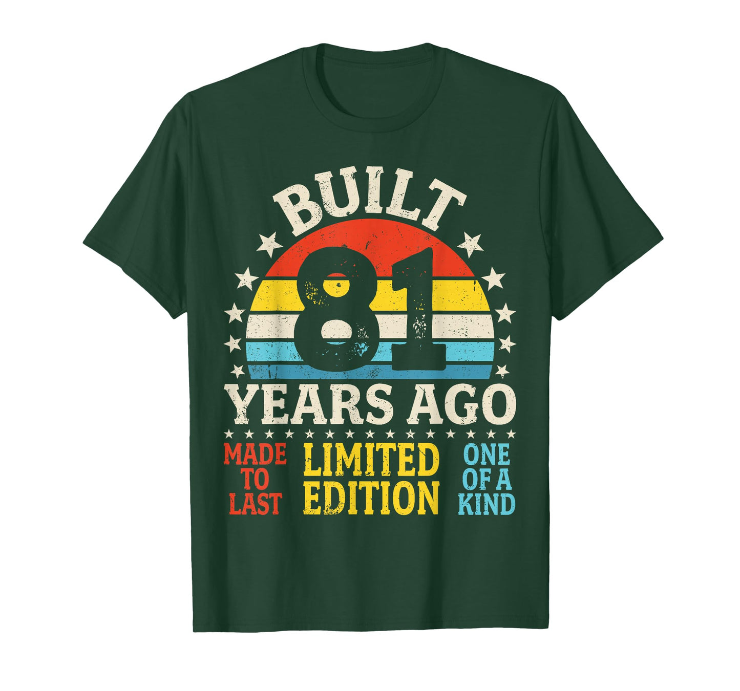 Built 81 Year Ago Classic Vintage 81st Birthday T-Shirt