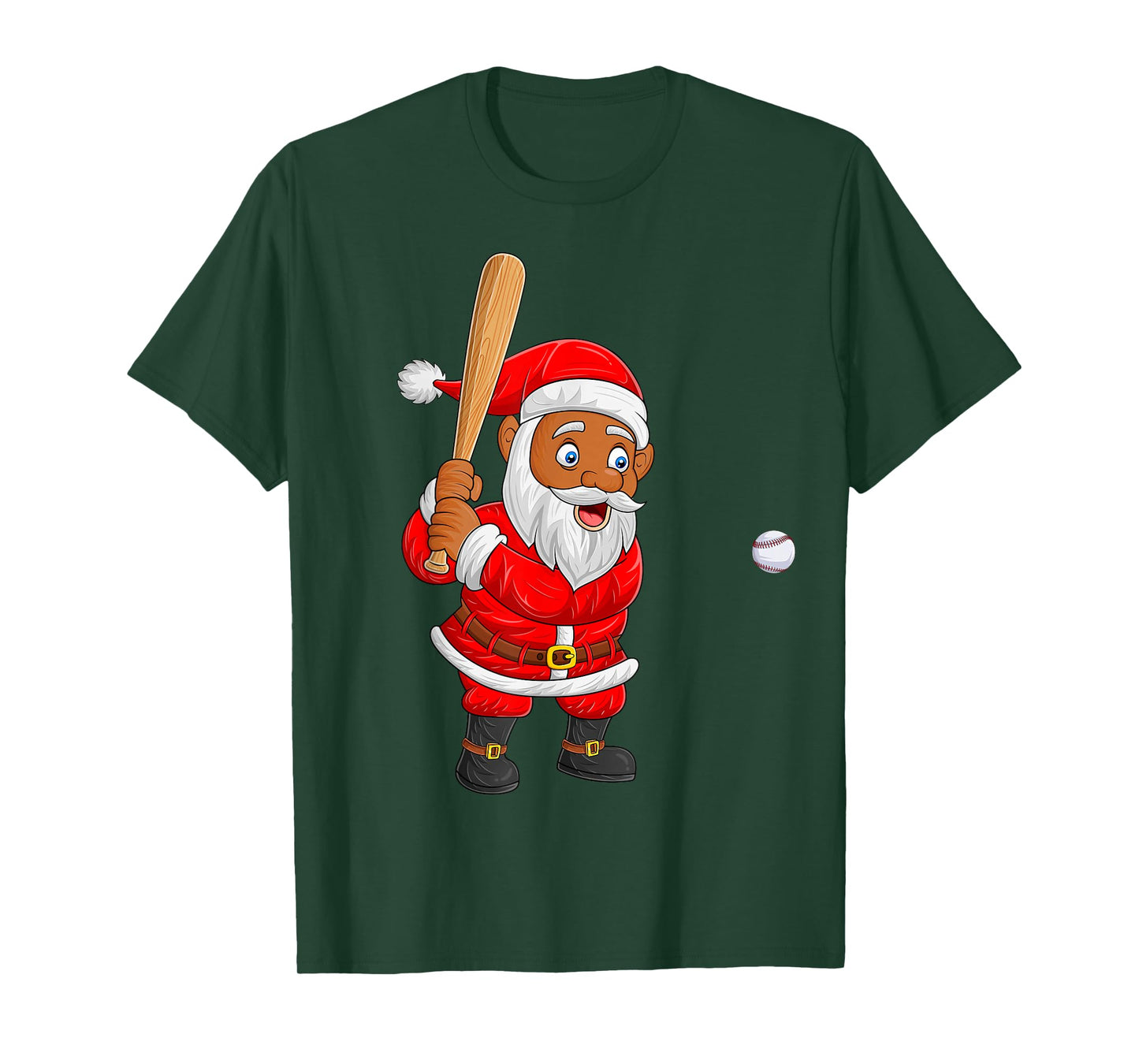 Funny Baseball Player Santa Christmas Pajamas Xmas Boys Kids T-Shirt