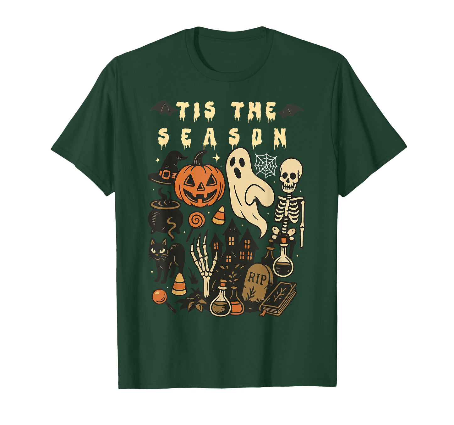 Halloween Vibes Spooky Season Pumpkin Witch Tis The Season T-Shirt