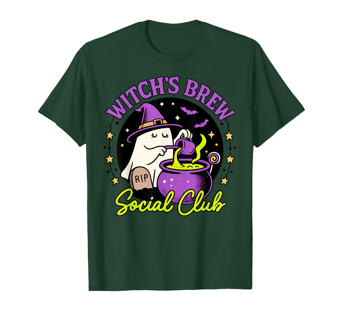 Witch’s Brew Halloween Ghost Cauldron Funny Social Club T-Shirt