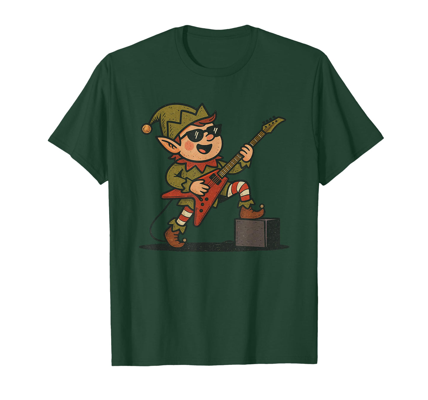 Rock Guitar Christmas Vintage Funny Xmas T-Shirt