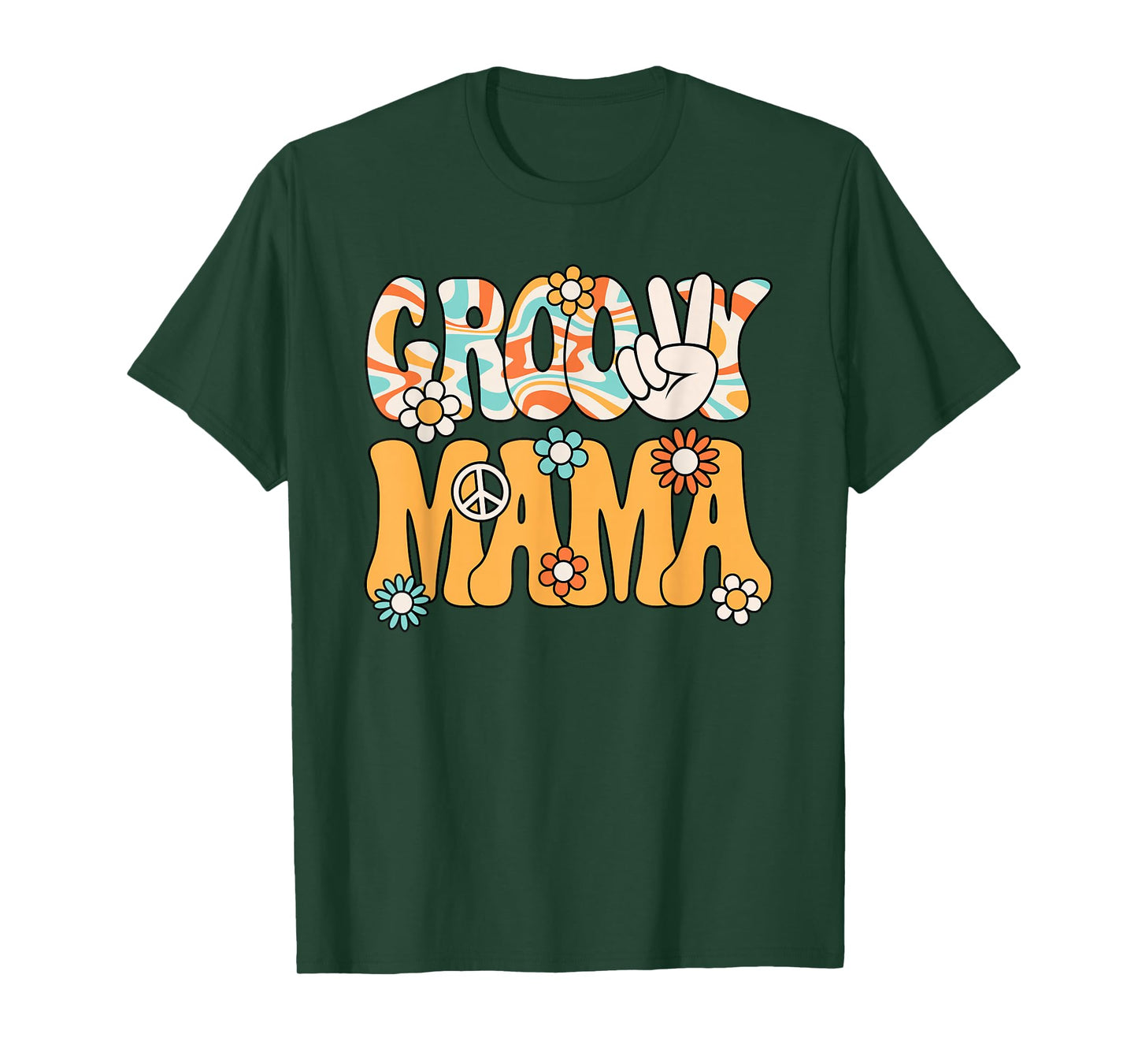 Groovy Mama Mom Retro Hippie 60s 70s Party Outfit Women T-Shirt