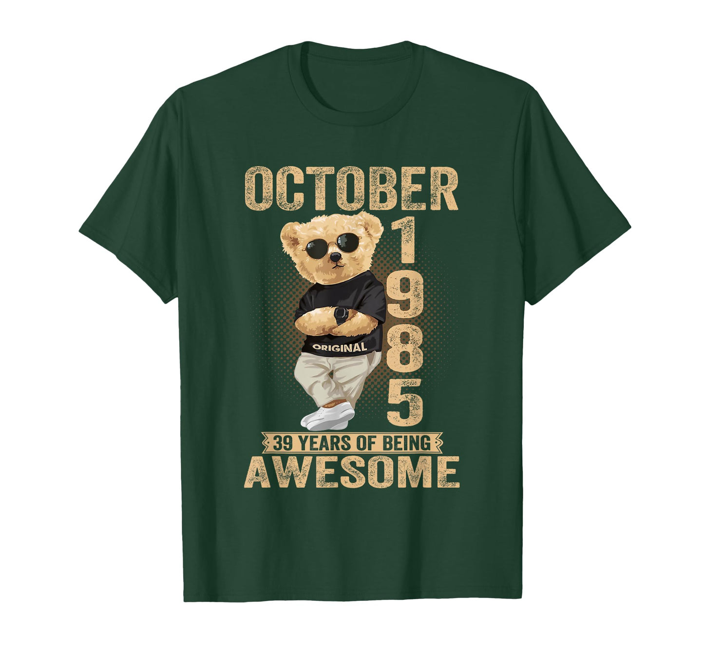 October 39th Birthday Men Women 1985 Awesome Teddy Bear T-Shirt
