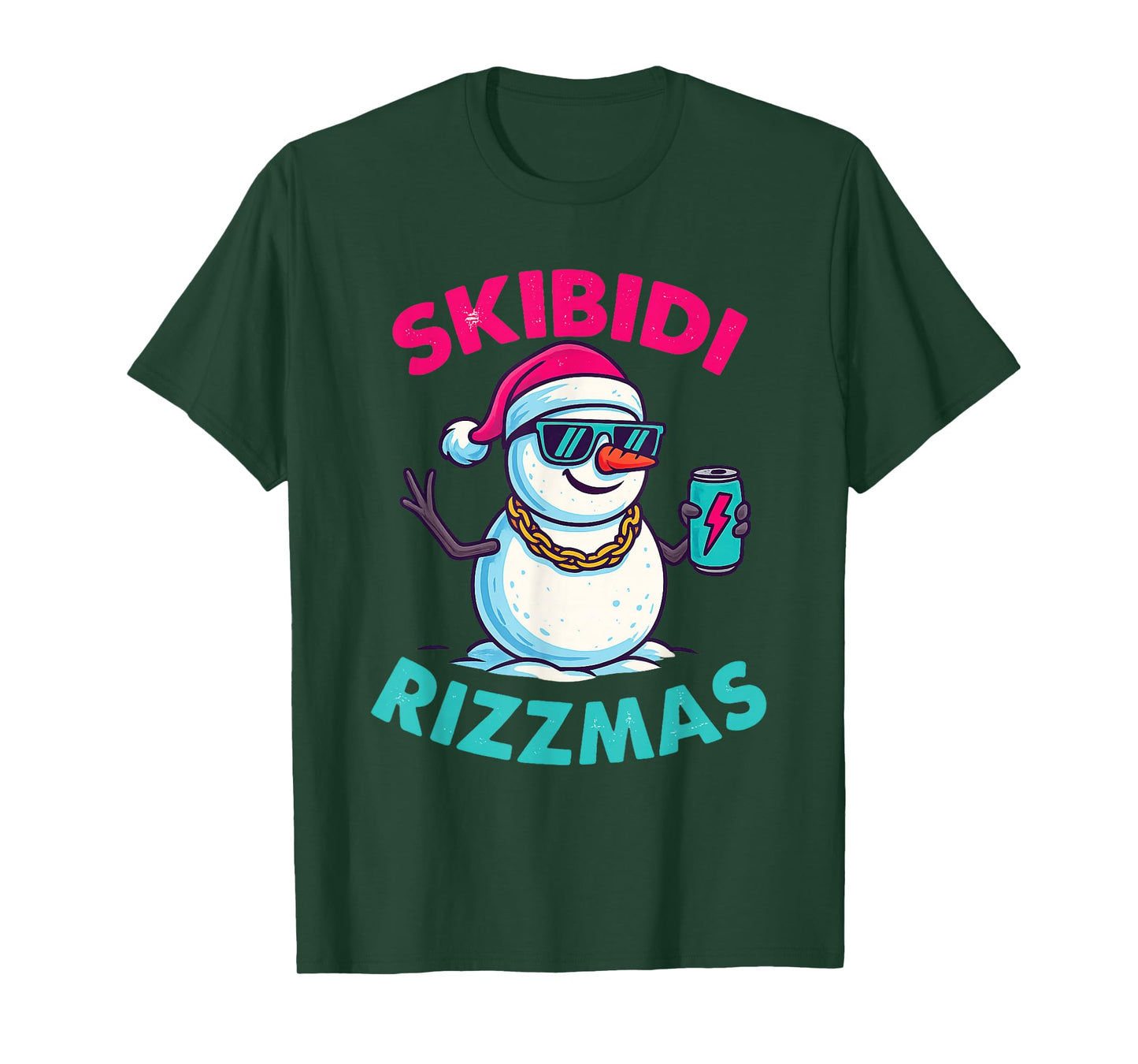 Skibidi Rizzmas Santa Claus Cool Christmas Meme T-Shirt