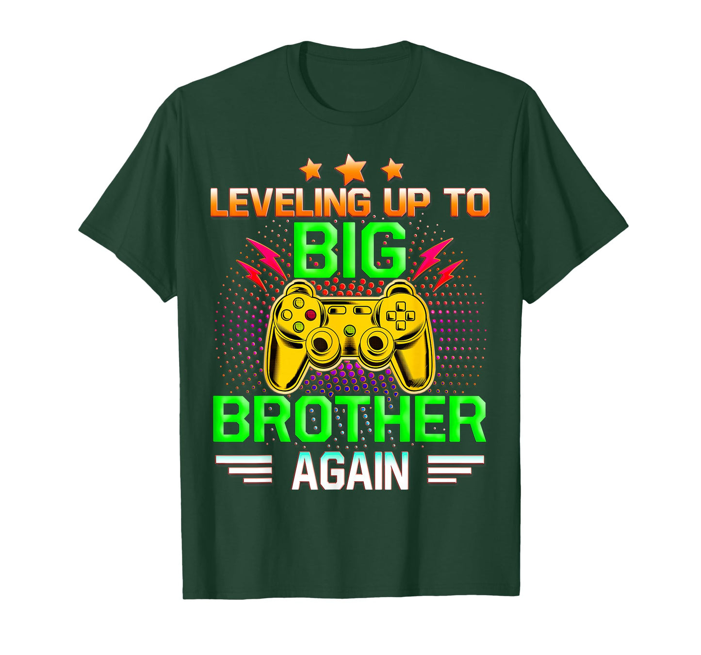 Funny Leveling Up To Big Brother Again Big Bro Gaming Gifts T-Shirt