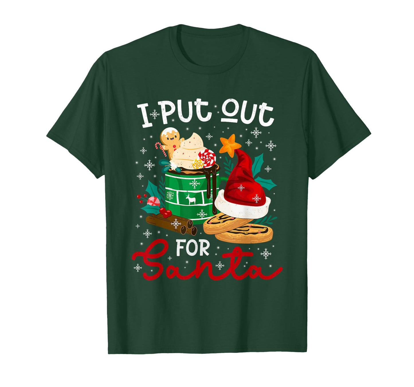 I Put Out for Santa Christmas Cookie Coffee Latte Men Women T-Shirt