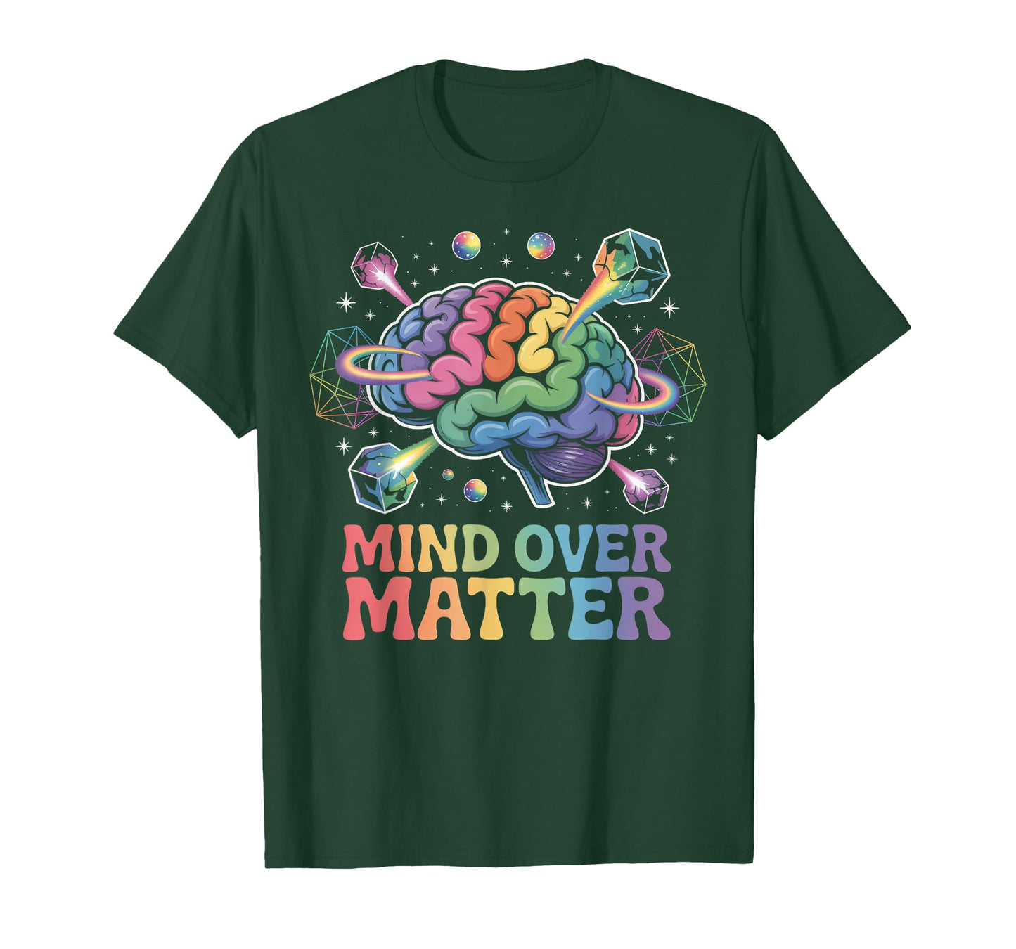 Mind Over Matter Motivational Brain Lifting Weights T-Shirt